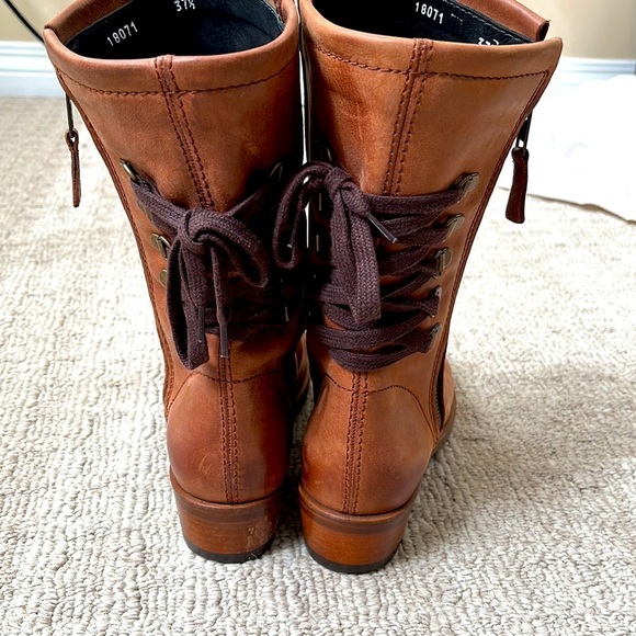 Georgina Goodman Billy Lace Up Mid Shaft Block Heel Cognac Brown Ankle Boots 6.5 - Picture 6 of 13